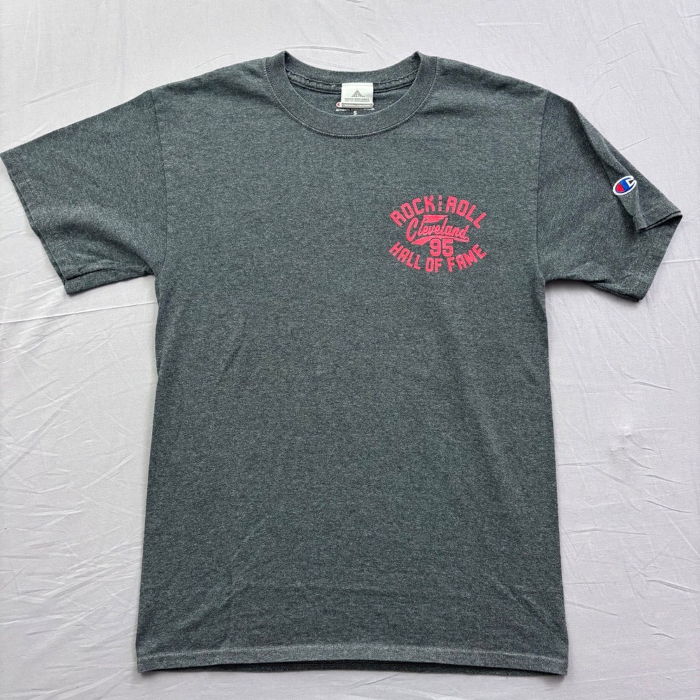 Champion‎ Rock and Roll Hall of Fame Cleveland T-Shirt Gray Red Small Streetwear